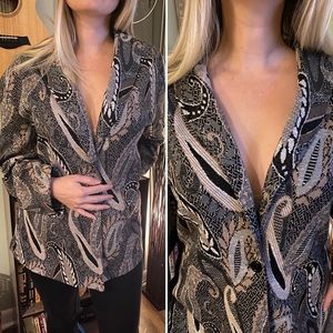 Vintage Acrylic Knit Paisley Blazer